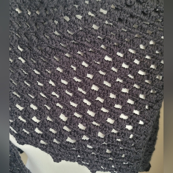 Black Triangle Scarf Handmade Knitted Scarf #1067 - Picture 3 of 11